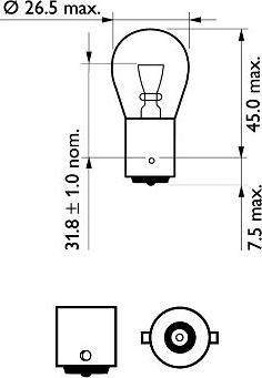 PHILIPS 12498VPB2 - Glödlampa, blinker xdelar.se