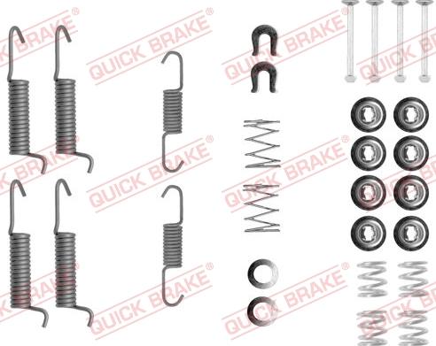 QUICK BRAKE 105-0821 - Tillbehörssats, bromsbackar, parkeringsbroms xdelar.se