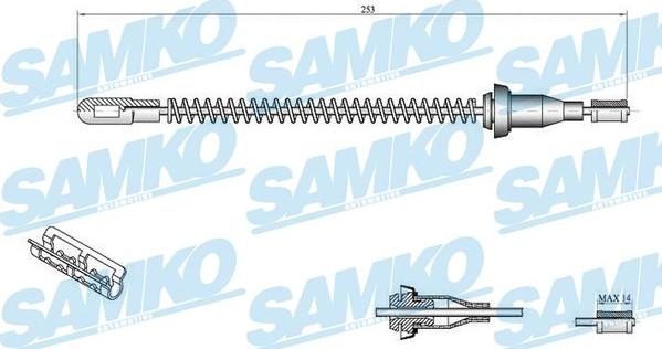 Samko C0556B - Vajer, parkeringsbroms xdelar.se