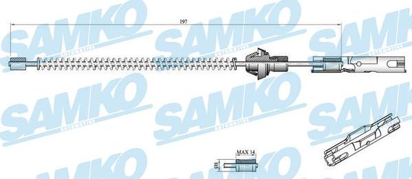 Samko C0250B - Vajer, parkeringsbroms xdelar.se