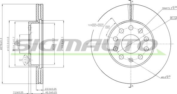 SIGMAUTO DBC400V - Bromsskiva xdelar.se