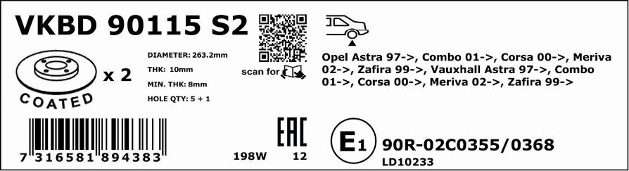 SKF VKBD 90115 S2 - Bromsskiva xdelar.se