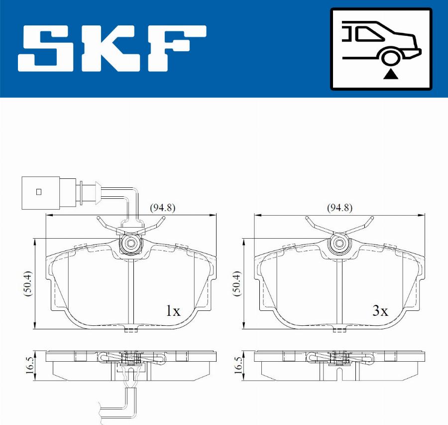 SKF VKBP 90493 E - Bromsbeläggssats, skivbroms xdelar.se