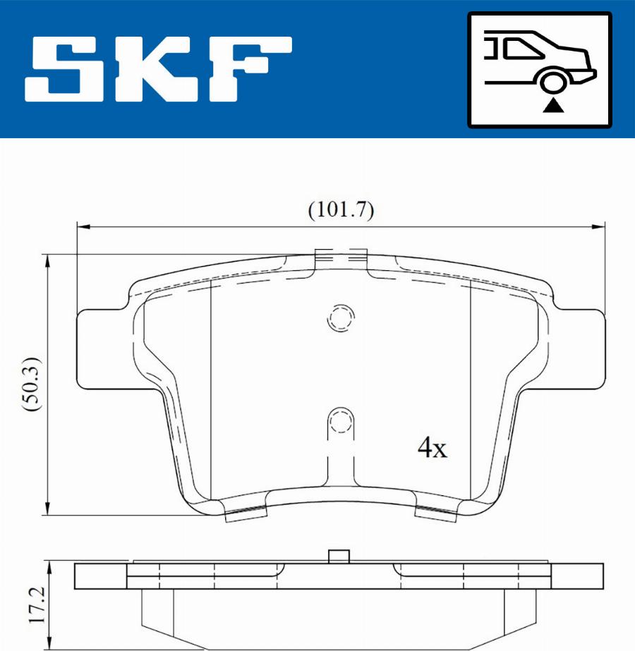 SKF VKBP 90407 - Bromsbeläggssats, skivbroms xdelar.se