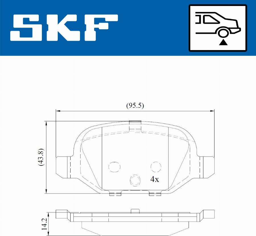 SKF VKBP 90414 - Bromsbeläggssats, skivbroms xdelar.se