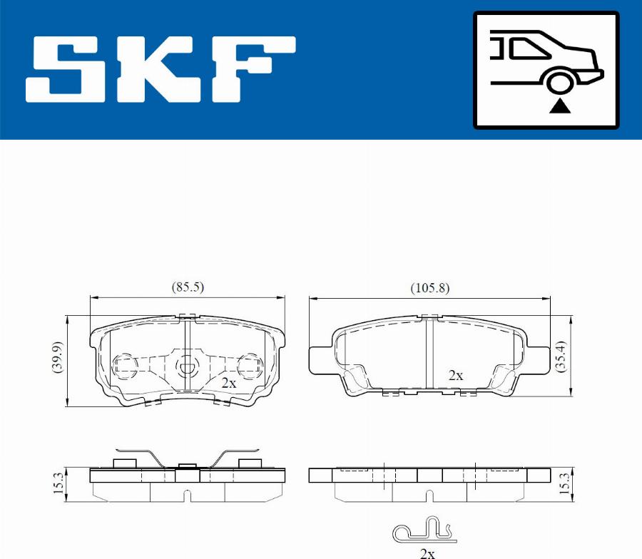 SKF VKBP 90416 A - Bromsbeläggssats, skivbroms xdelar.se