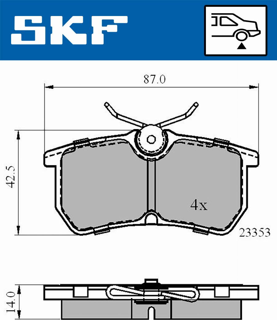 SKF VKBP 90484 - Bromsbeläggssats, skivbroms xdelar.se