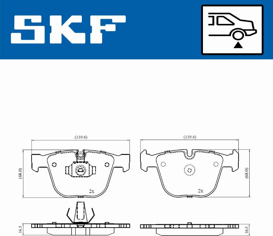 SKF VKBP 90471 - Bromsbeläggssats, skivbroms xdelar.se