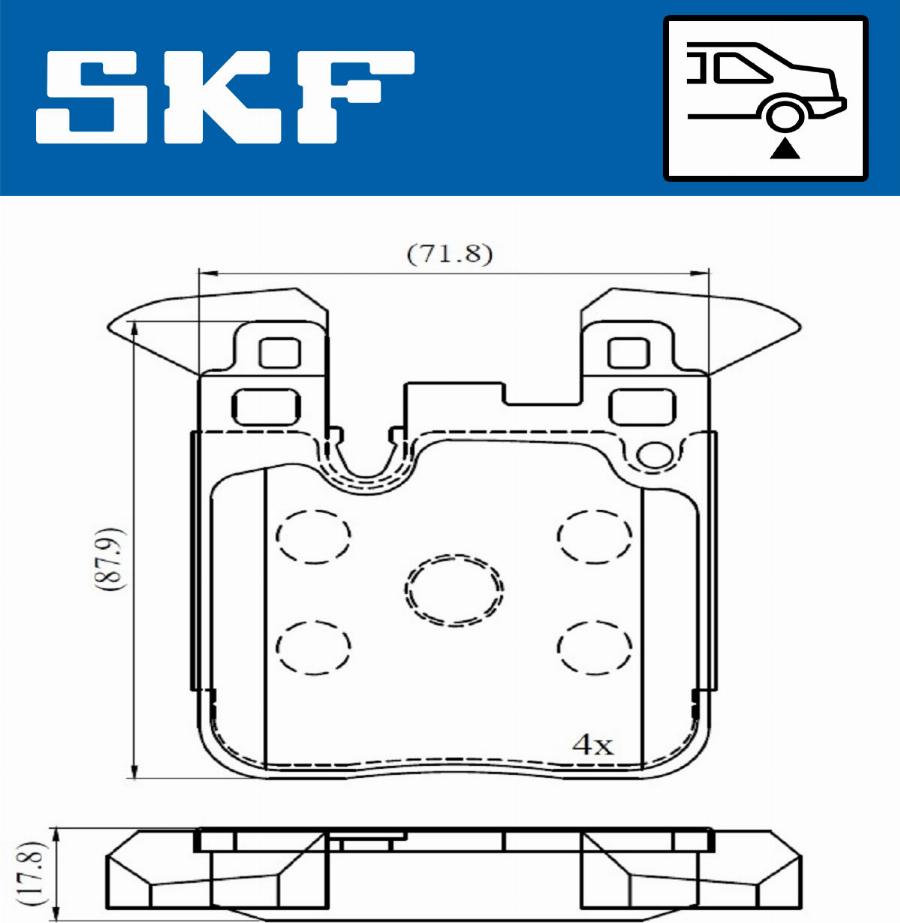 SKF VKBP 90554 - Bromsbeläggssats, skivbroms xdelar.se