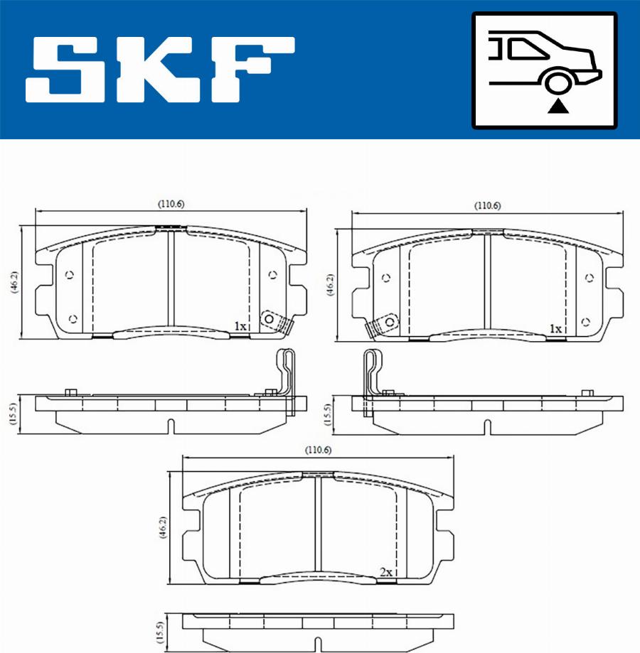 SKF VKBP 90556 A - Bromsbeläggssats, skivbroms xdelar.se