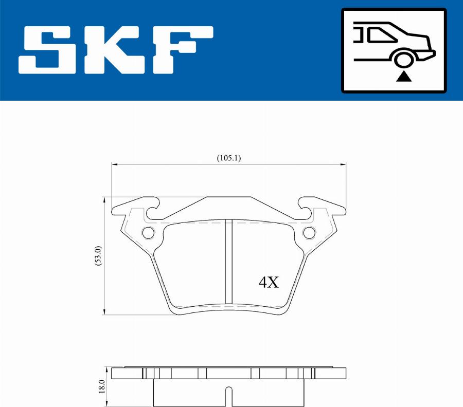 SKF VKBP 90568 - Bromsbeläggssats, skivbroms xdelar.se