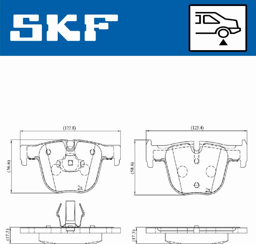 SKF VKBP 90508 - Bromsbeläggssats, skivbroms xdelar.se