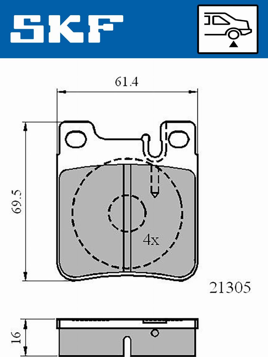 SKF VKBP 90502 - Bromsbeläggssats, skivbroms xdelar.se