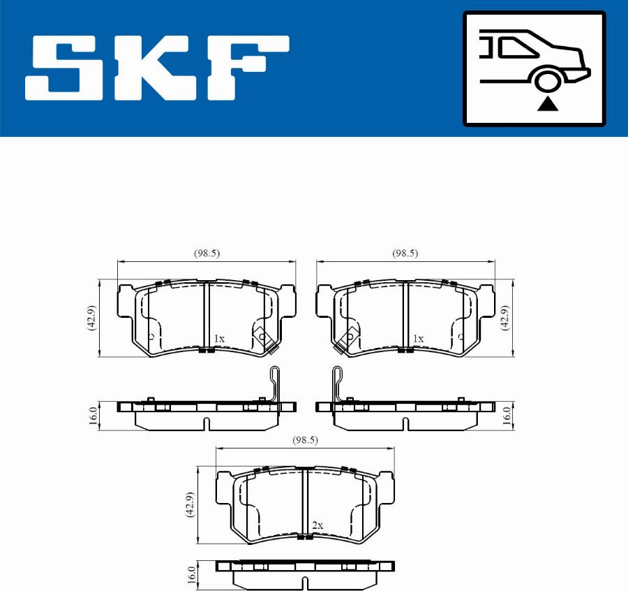 SKF VKBP 90576 A - Bromsbeläggssats, skivbroms xdelar.se