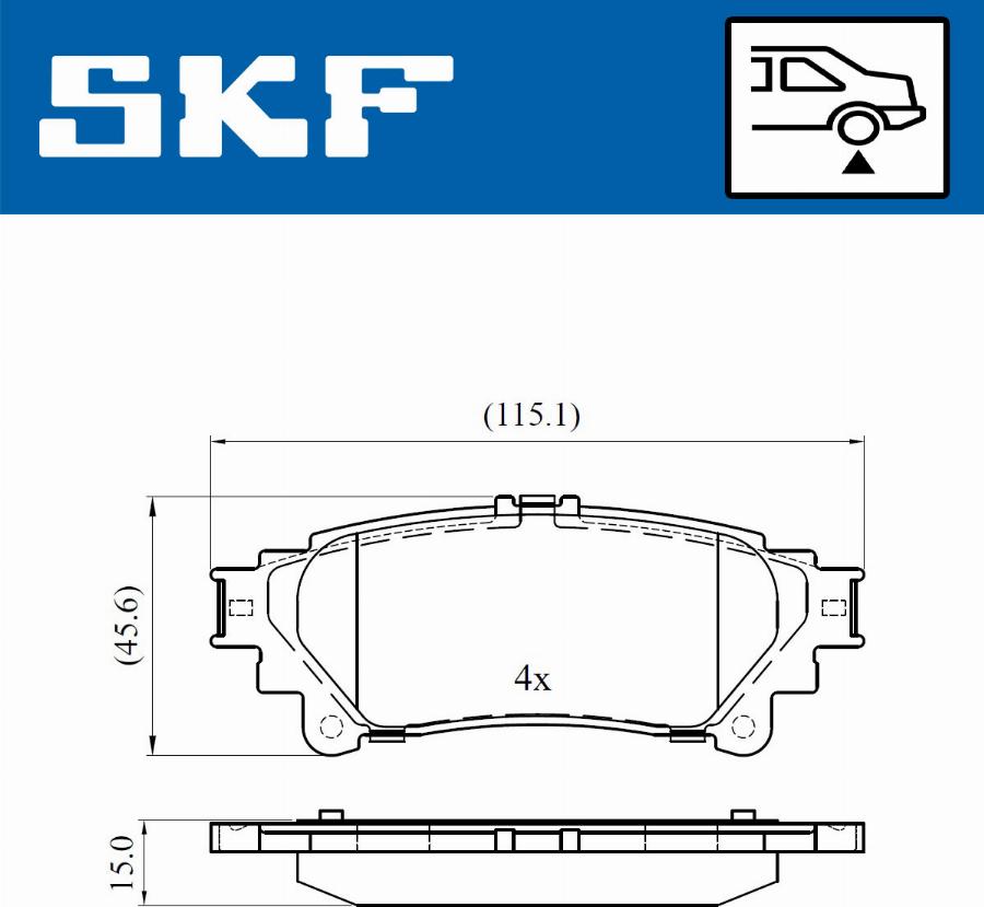 SKF VKBP 90604 - Bromsbeläggssats, skivbroms xdelar.se