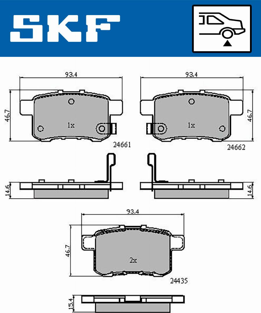 SKF VKBP 90613 A - Bromsbeläggssats, skivbroms xdelar.se