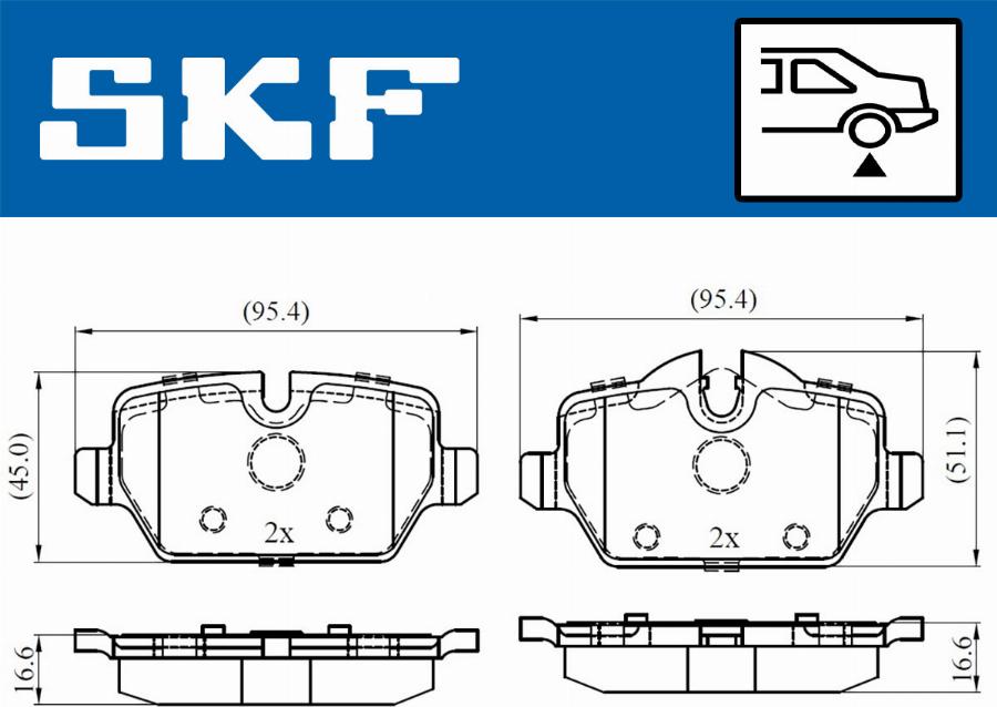 SKF VKBP 90090 - Bromsbeläggssats, skivbroms xdelar.se