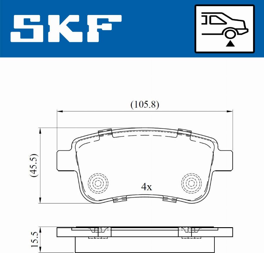 SKF VKBP 90058 - Bromsbeläggssats, skivbroms xdelar.se