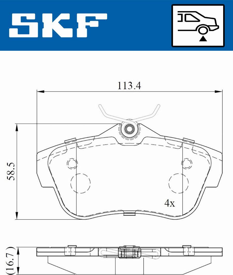 SKF VKBP 90061 - Bromsbeläggssats, skivbroms xdelar.se