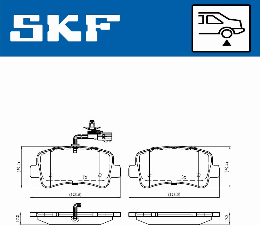 SKF VKBP 90010 E - Bromsbeläggssats, skivbroms xdelar.se