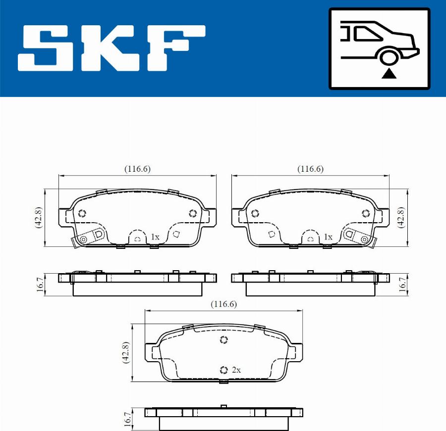 SKF VKBP 90033 A - Bromsbeläggssats, skivbroms xdelar.se