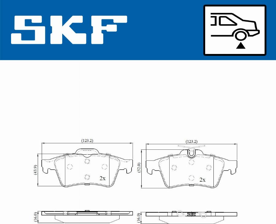 SKF VKBP 90025 - Bromsbeläggssats, skivbroms xdelar.se