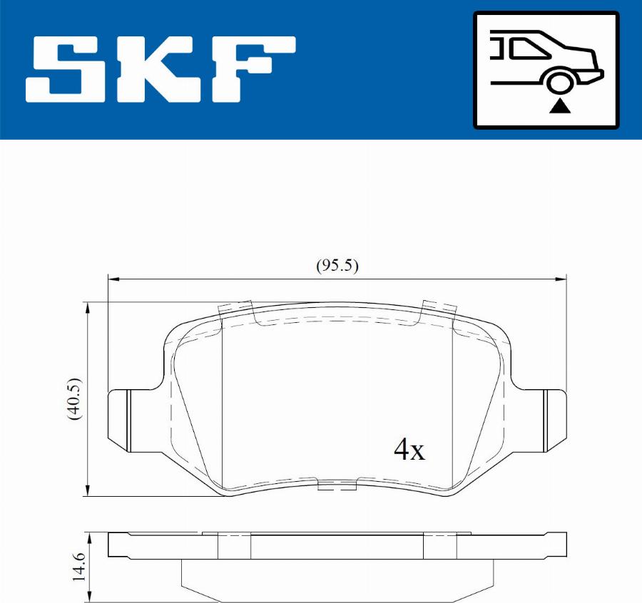 SKF VKBP 90074 - Bromsbeläggssats, skivbroms xdelar.se