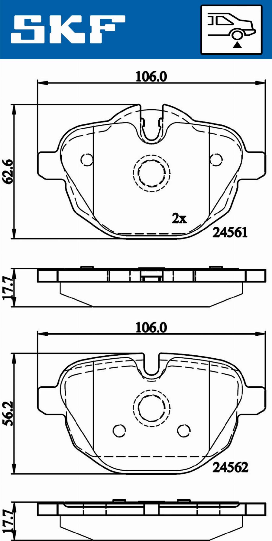 SKF VKBP 90075 - Bromsbeläggssats, skivbroms xdelar.se