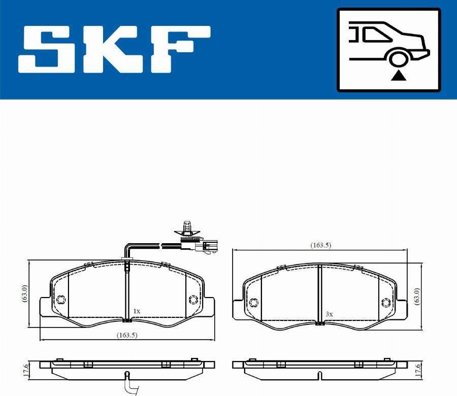 SKF VKBP 90164 E - Bromsbeläggssats, skivbroms xdelar.se