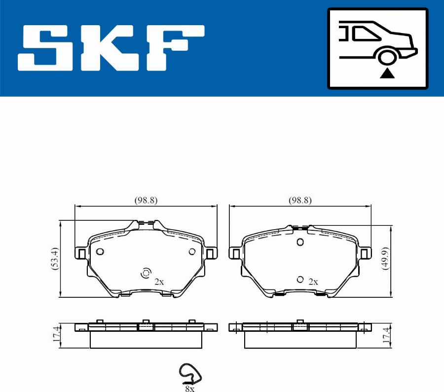 SKF VKBP 90101 - Bromsbeläggssats, skivbroms xdelar.se