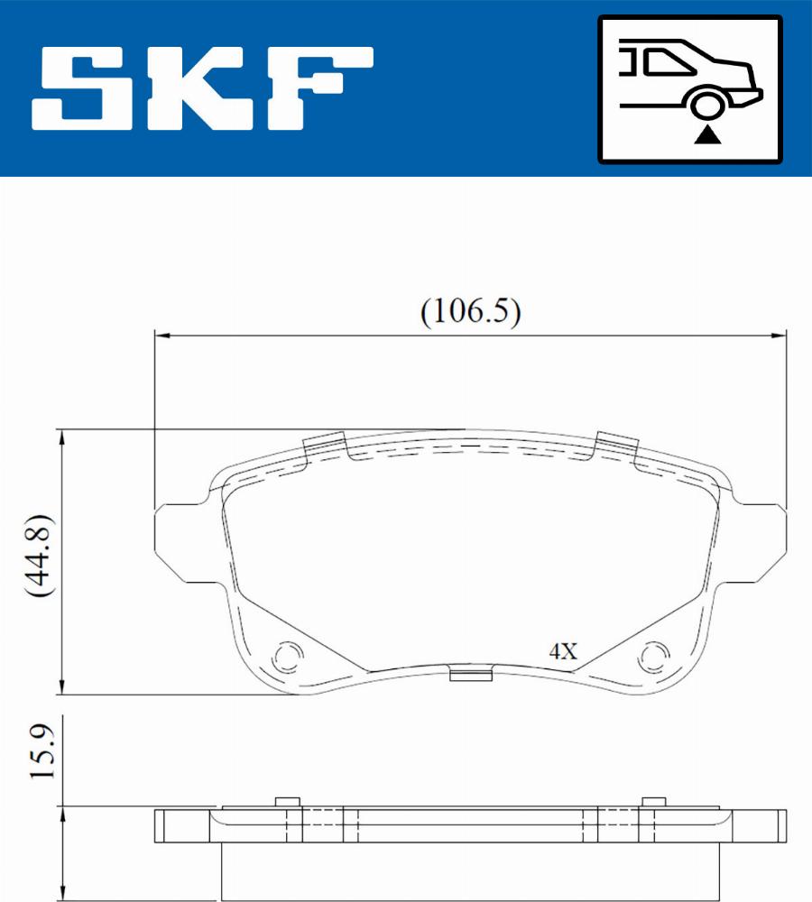 SKF VKBP 90134 - Bromsbeläggssats, skivbroms xdelar.se