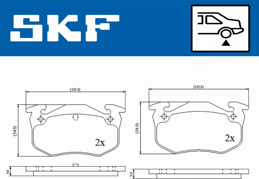 SKF VKBP 90120 - Bromsbeläggssats, skivbroms xdelar.se