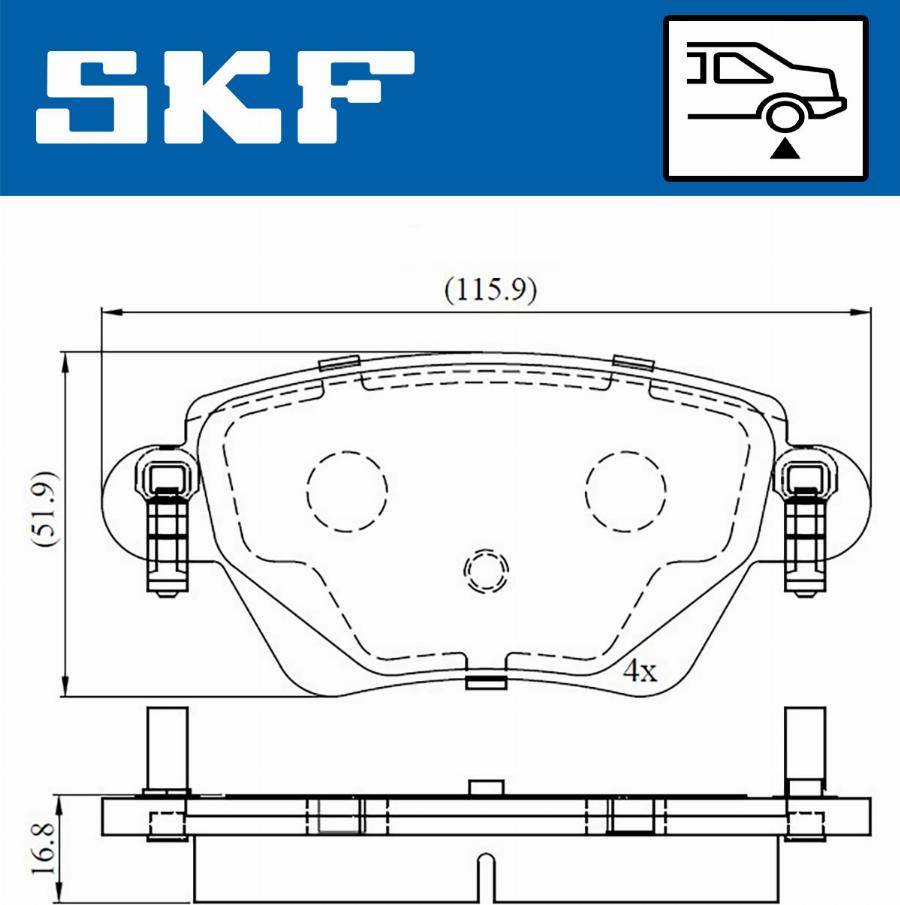 SKF VKBP 90170 - Bromsbeläggssats, skivbroms xdelar.se