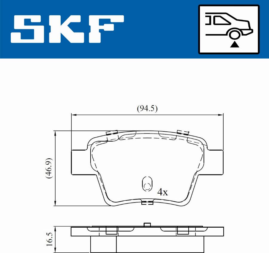 SKF VKBP 90172 - Bromsbeläggssats, skivbroms xdelar.se