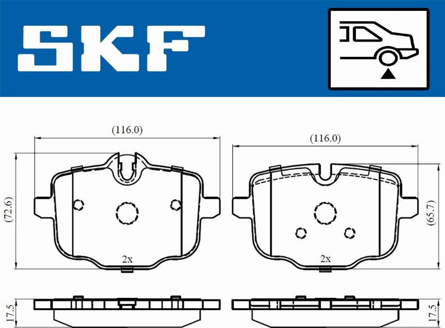 SKF VKBP 90366 - Bromsbeläggssats, skivbroms xdelar.se