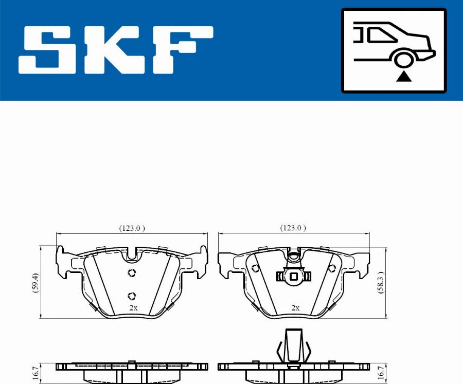 SKF VKBP 90316 - Bromsbeläggssats, skivbroms xdelar.se