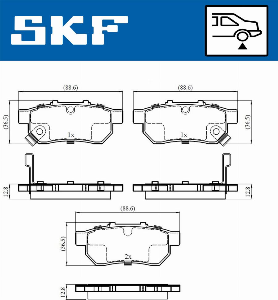 SKF VKBP 90381 A - Bromsbeläggssats, skivbroms xdelar.se