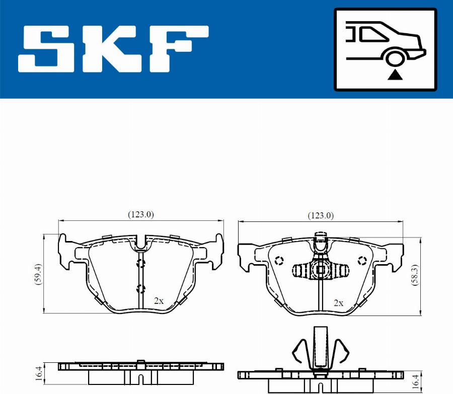 SKF VKBP 90372 - Bromsbeläggssats, skivbroms xdelar.se