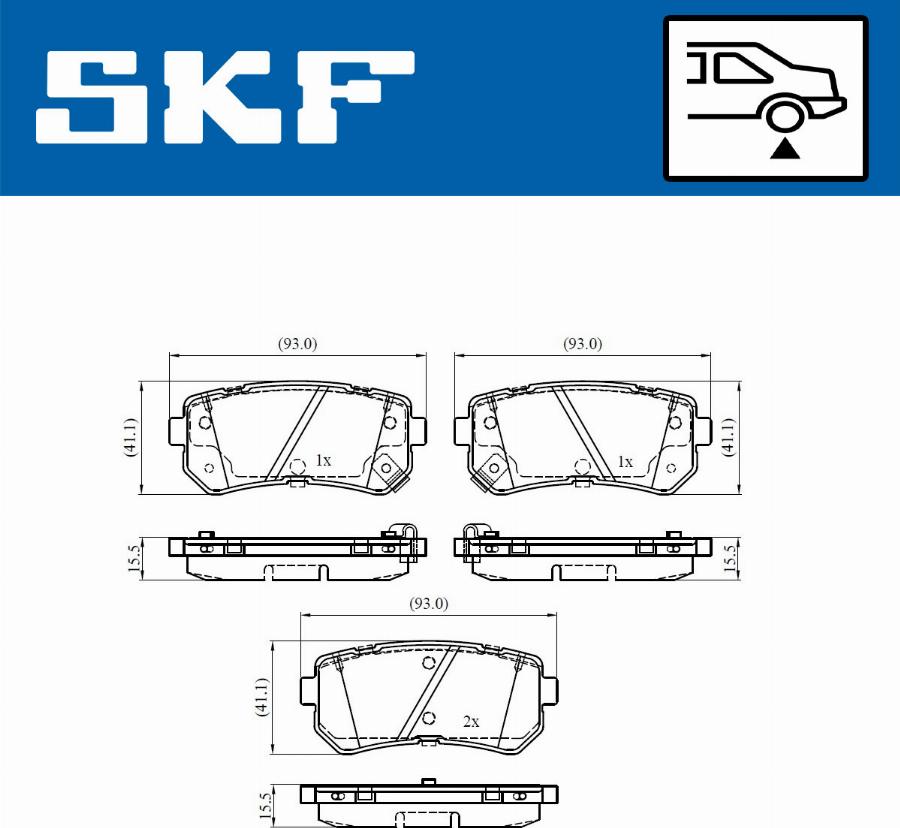 SKF VKBP 90265 A - Bromsbeläggssats, skivbroms xdelar.se