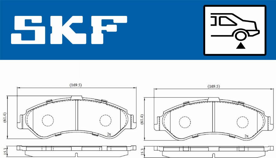 SKF VKBP 90221 - Bromsbeläggssats, skivbroms xdelar.se