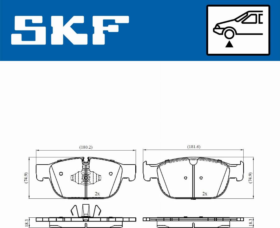 SKF VKBP 80446 - Bromsbeläggssats, skivbroms xdelar.se