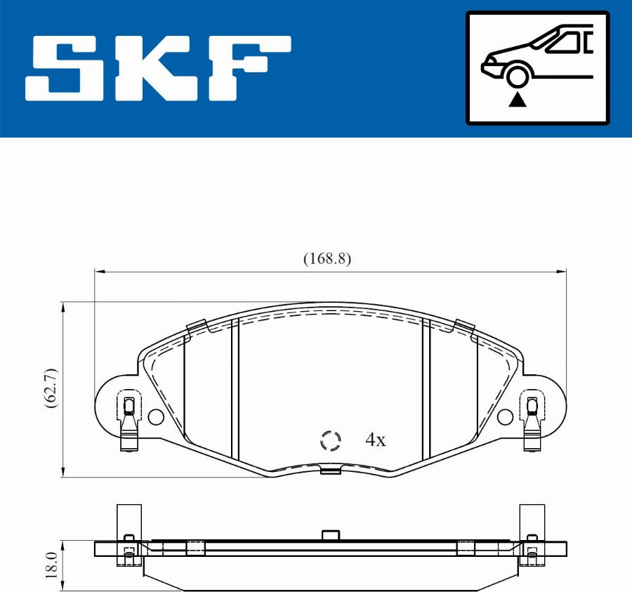 SKF VKBP 80447 E - Bromsbeläggssats, skivbroms xdelar.se