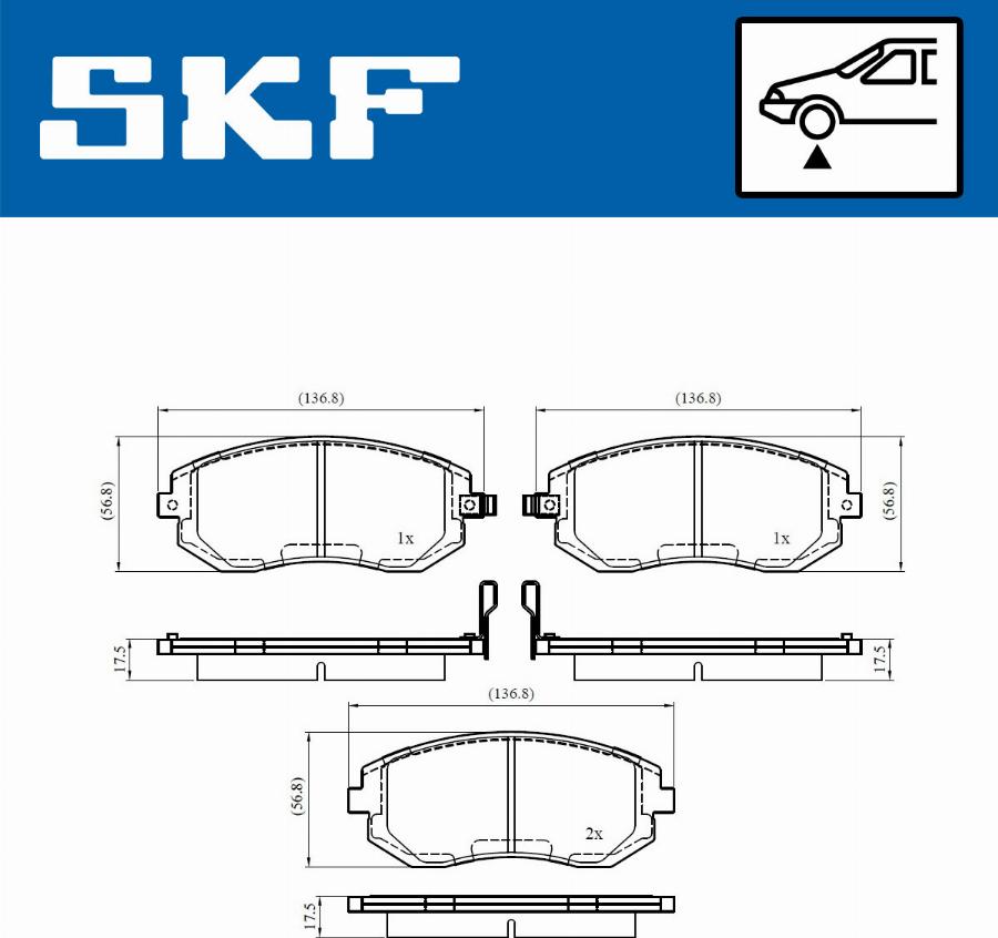 SKF VKBP 80456 A - Bromsbeläggssats, skivbroms xdelar.se