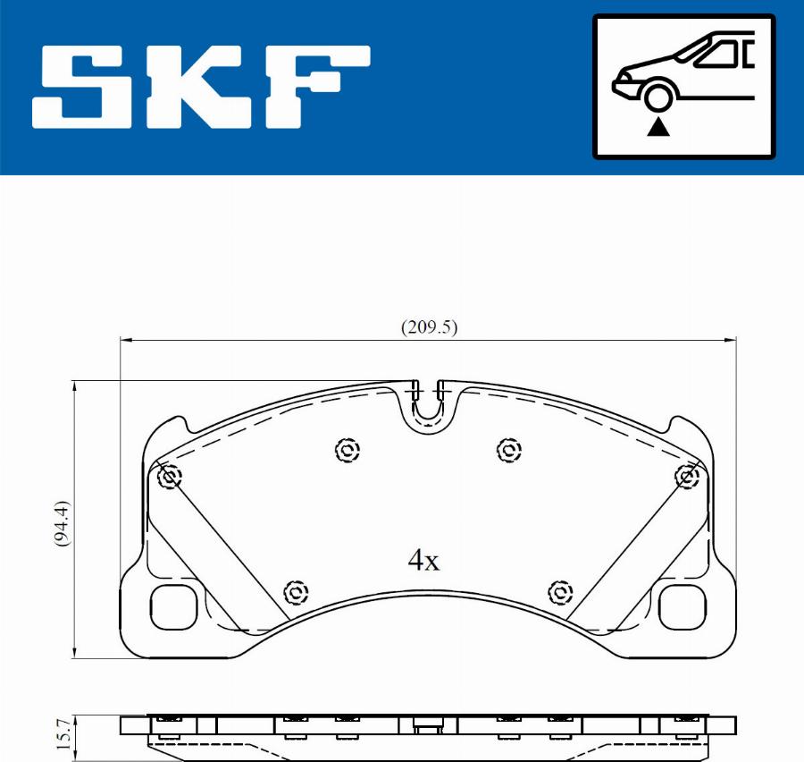 SKF VKBP 80461 - Bromsbeläggssats, skivbroms xdelar.se