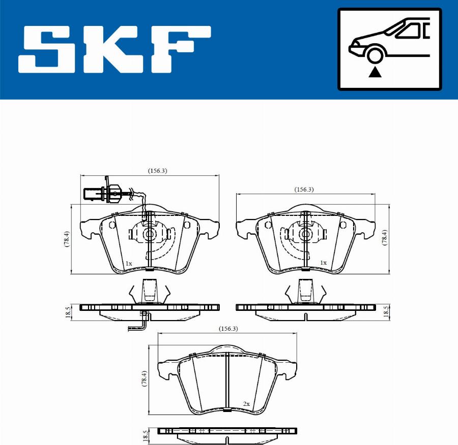 SKF VKBP 80405 E - Bromsbeläggssats, skivbroms xdelar.se