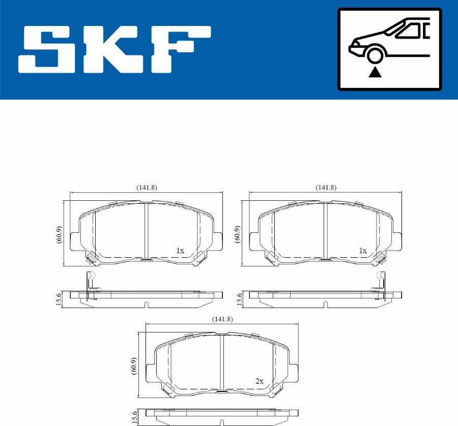 SKF VKBP 80406 A - Bromsbeläggssats, skivbroms xdelar.se