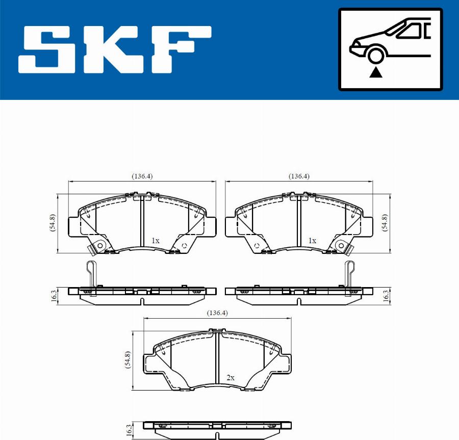 SKF VKBP 80403 A - Bromsbeläggssats, skivbroms xdelar.se