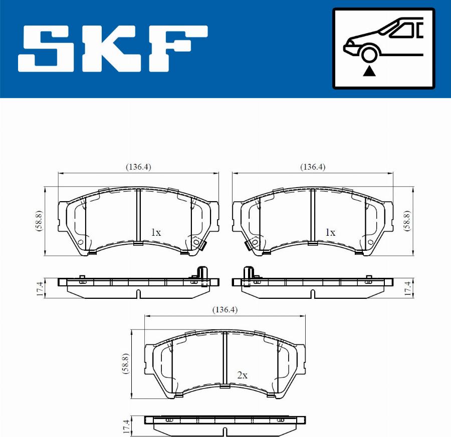 SKF VKBP 80410 A - Bromsbeläggssats, skivbroms xdelar.se