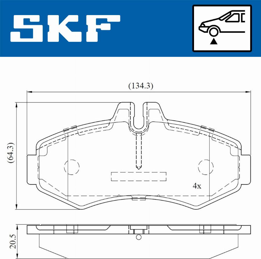 SKF VKBP 80412 - Bromsbeläggssats, skivbroms xdelar.se