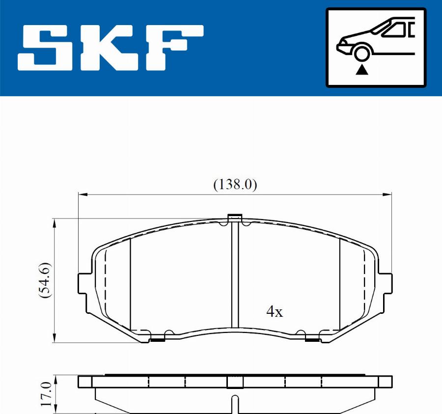 SKF VKBP 80417 A - Bromsbeläggssats, skivbroms xdelar.se